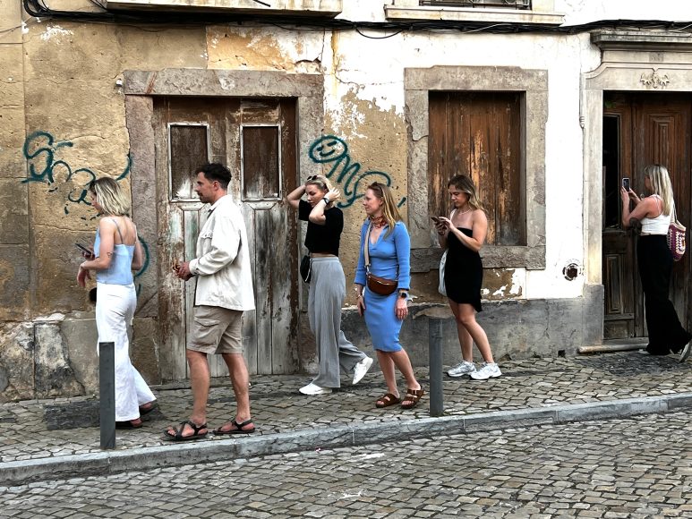 Students walking